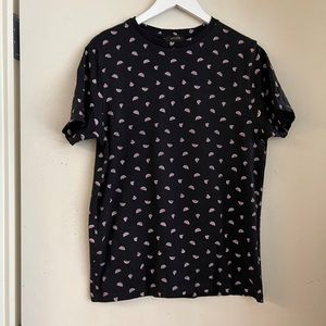 River Island Black T-Shirt with Watermelon Print